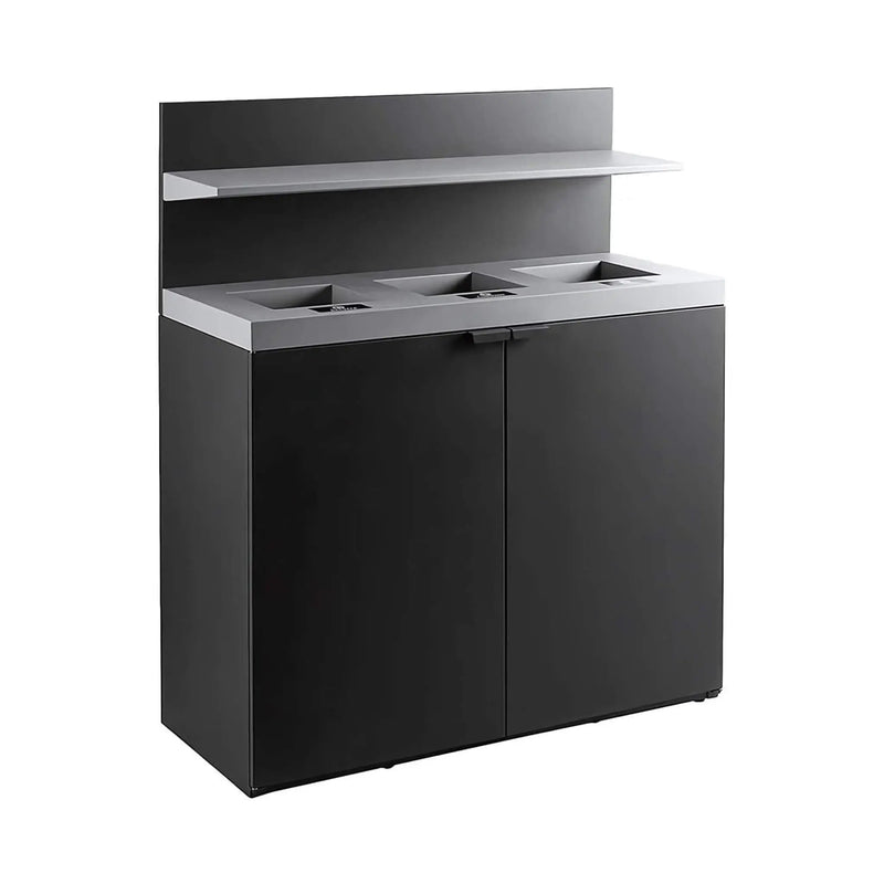 86-Gallon Heavy-Duty Commercial Steel Three-Stream Trash Can Cabinet With Tray Holder (SAK31860) by SAKSBY WHOLESALE