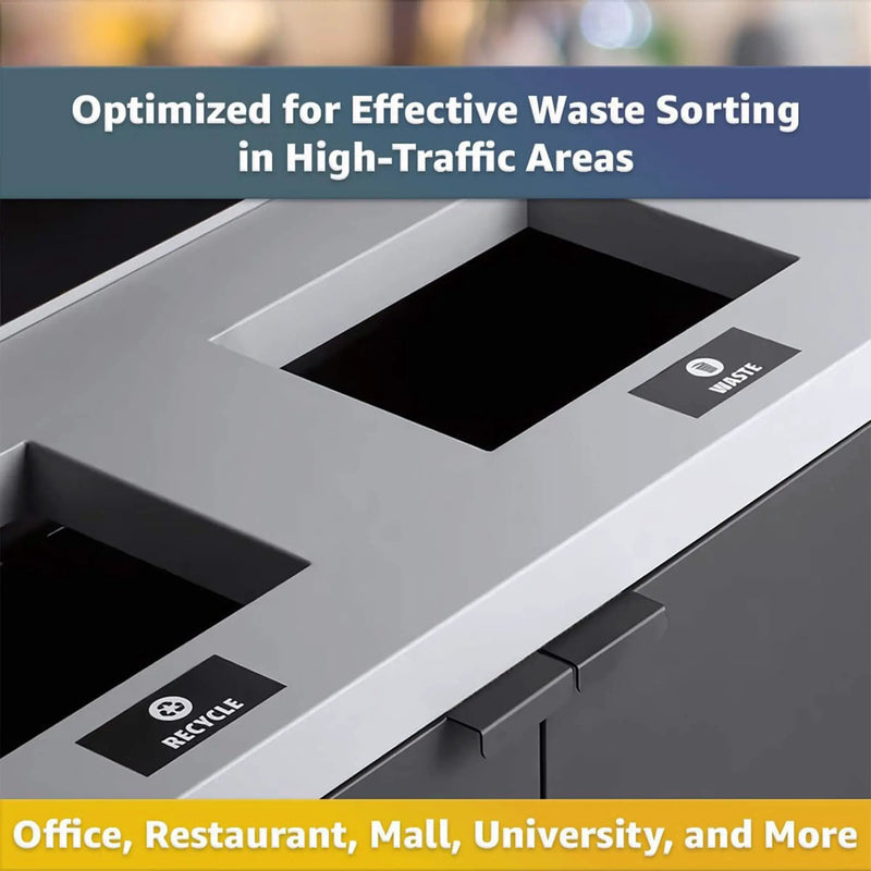 86-Gallon Heavy-Duty Commercial Steel Two-Stream Trash Can Cabinet With Panel (SAK73108) by SAKSBY WHOLESALE