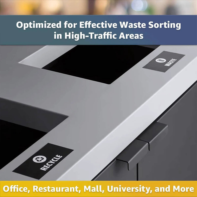86-Gallon Heavy-Duty Commercial Steel Two-Stream Trash Can Cabinet With Tray Holder (SAK45079) by SAKSBY WHOLESALE