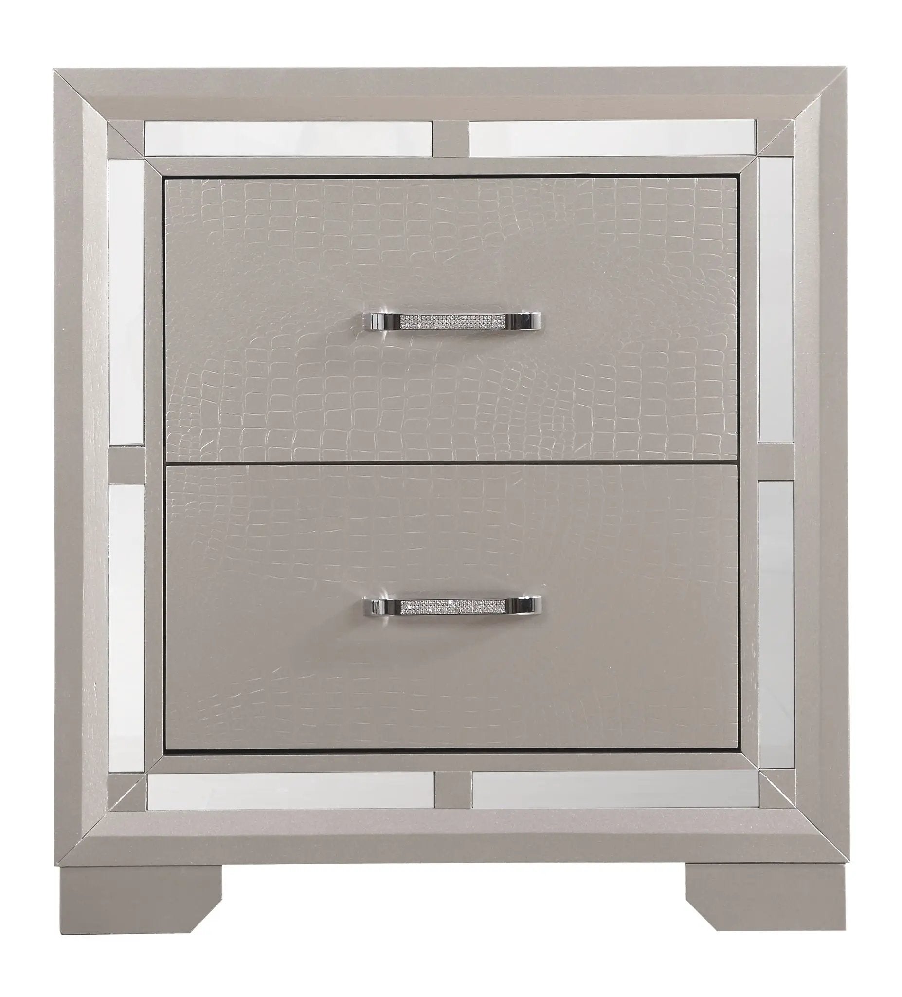 Elegant Nightstand - Silver Champagne by Unique Piece Furniture