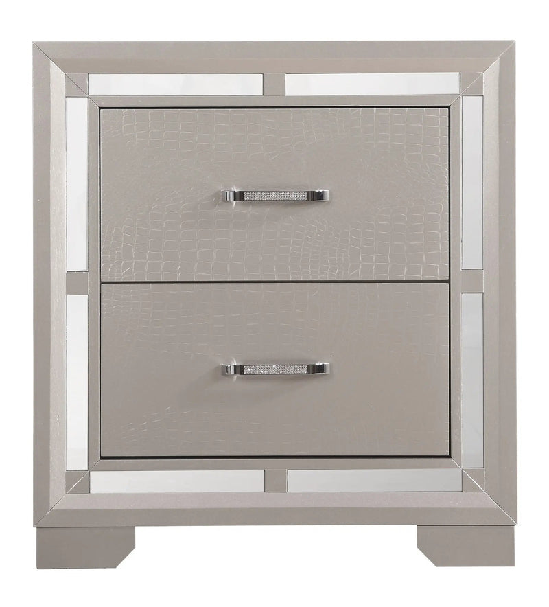 Elegant Nightstand - Silver Champagne by Unique Piece Furniture