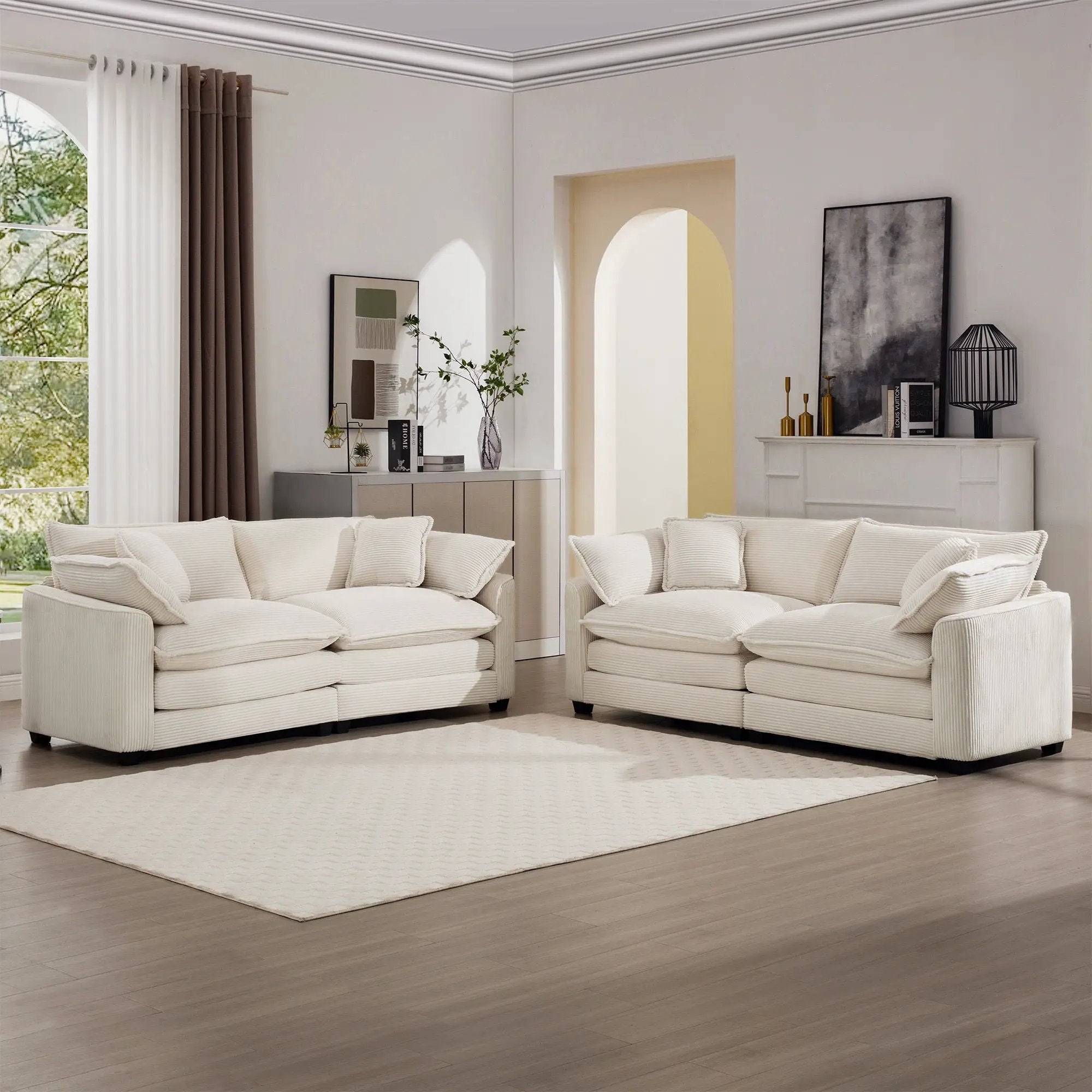 Elegant Oversized Sectional Sofa Set With Deep Seats And Flexible Layout by Unique Piece Furniture