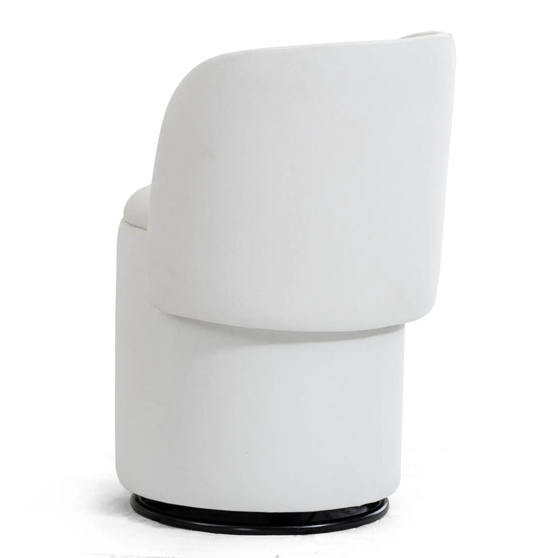 Barrel Chair With Built In Storage, 360° Swivel - Beige by HouseOfZazla
