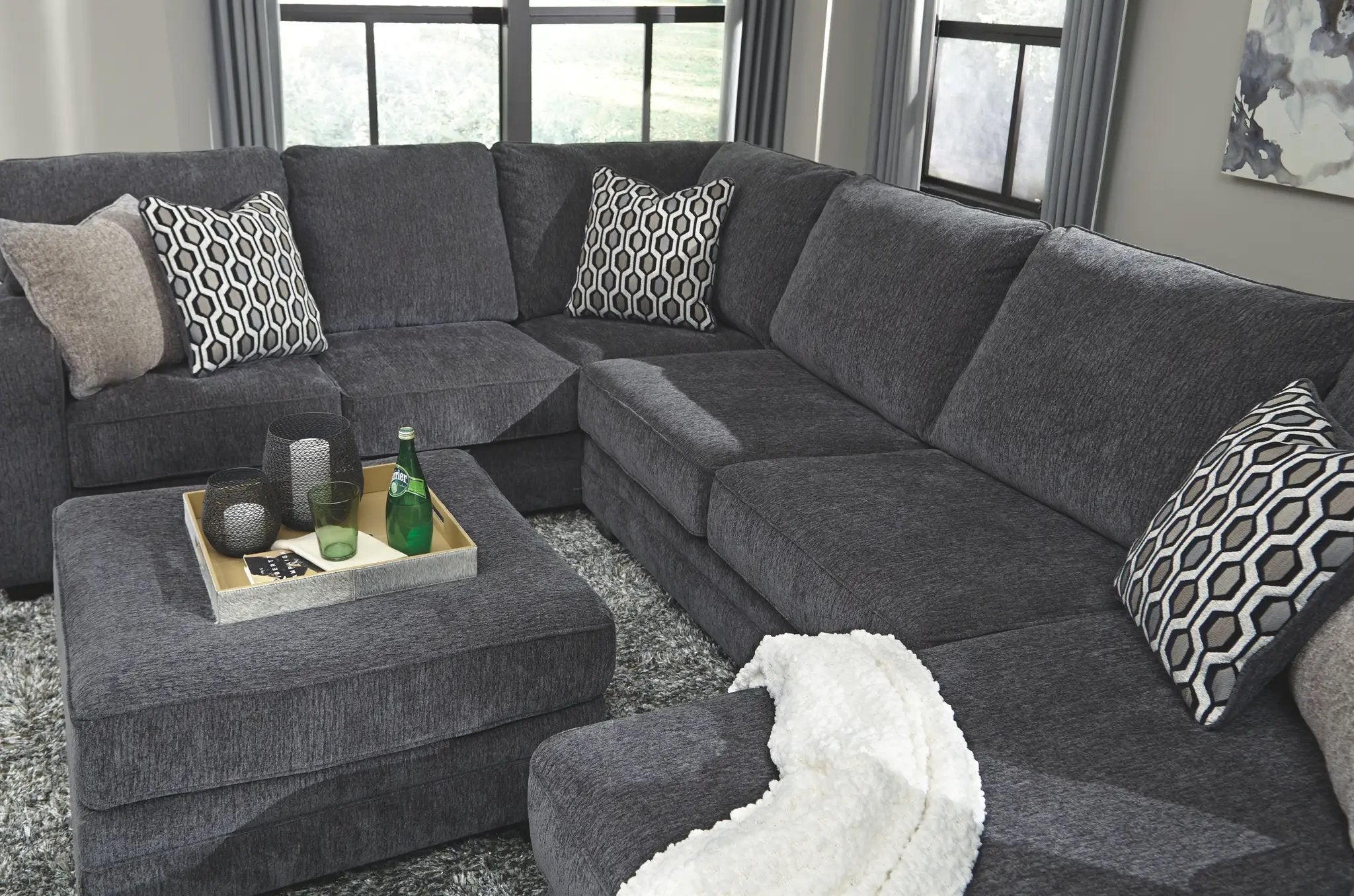Tracling - Oversized Accent Ottoman - Slate by Unique Piece Furniture