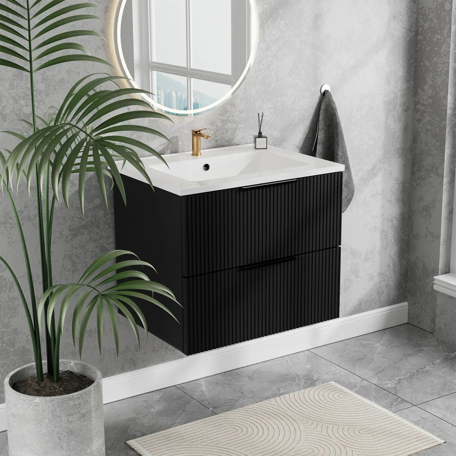 Modern Wall Mounted Floating Bathroom Vanity With Sink And Drawers by Unique Piece Furniture
