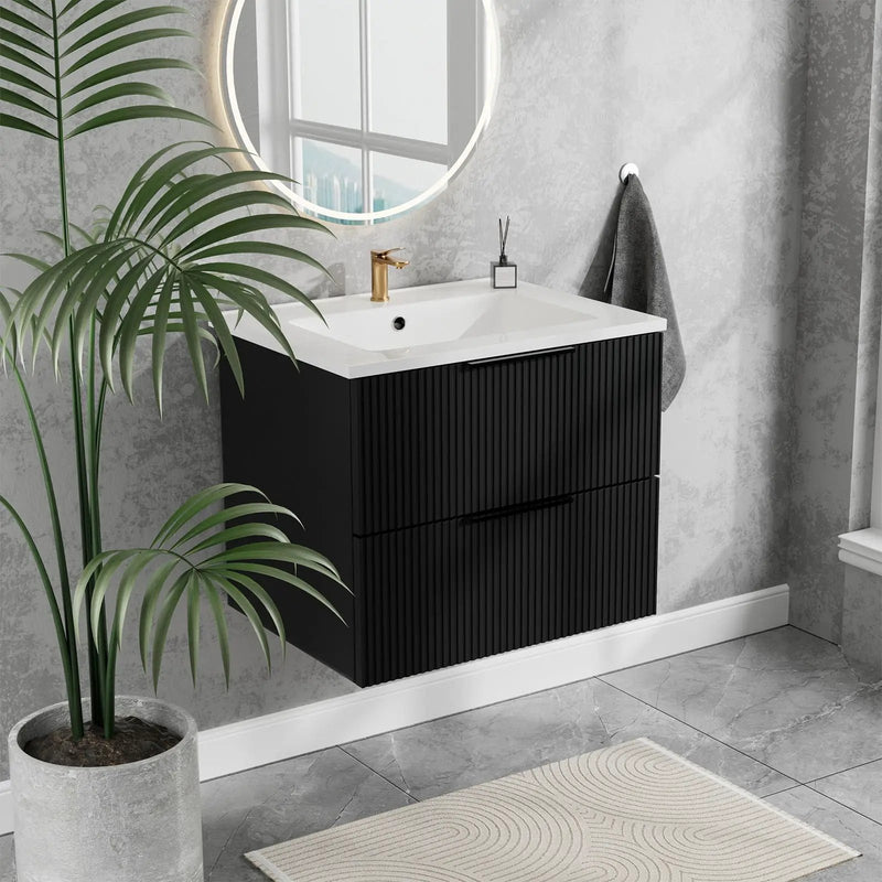 Modern Wall Mounted Floating Bathroom Vanity With Sink And Drawers by Unique Piece Furniture