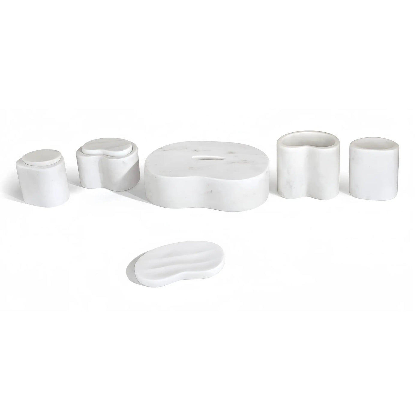 Elegant Natural Marble Bathroom Accessories Set by HouseOfZazla