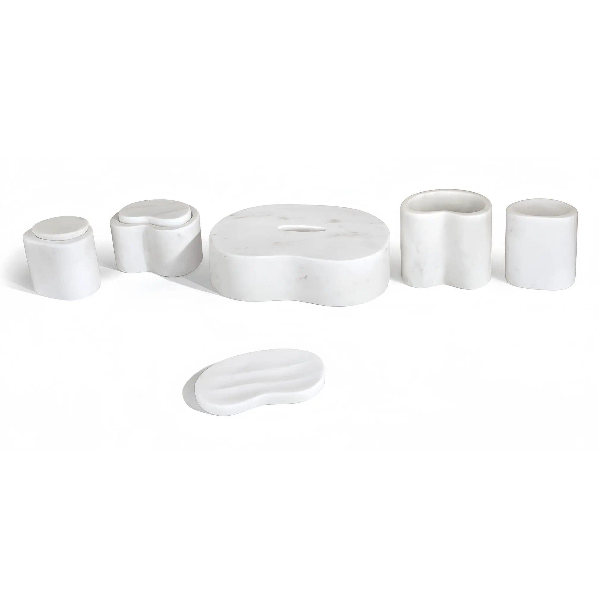 Elegant Natural Marble Bathroom Accessories Set by HouseOfZazla