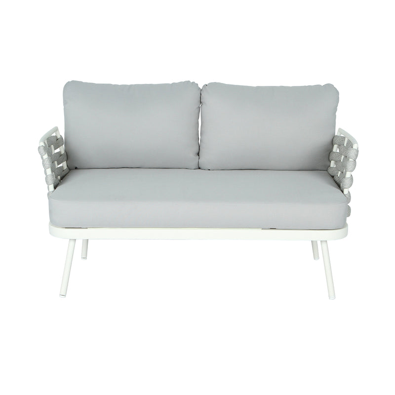 Mariano Steel 4-Pieces Conversation Set, Off White & Grey by HouseOfZazla