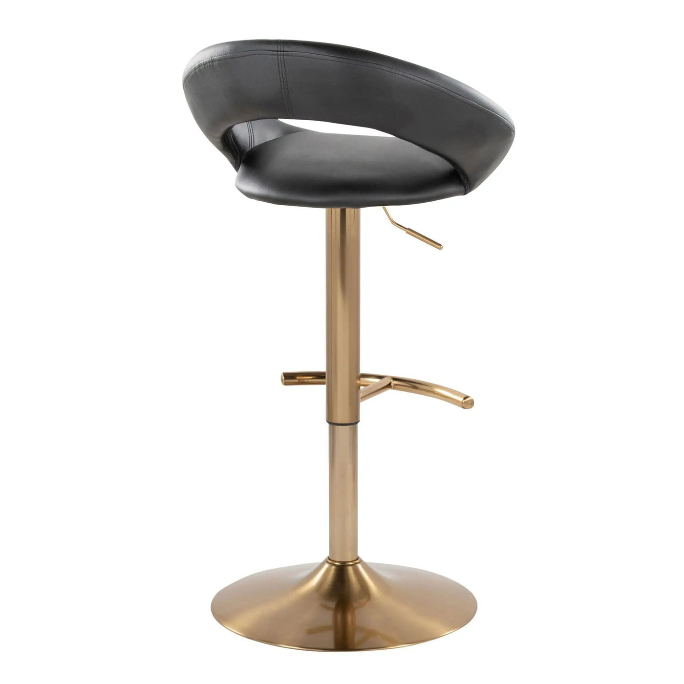 Posh - Contemporary / Glam Adjustable Barstool With Swivel With Rounded T Footrest (Set of 2) by HouseOfZazla