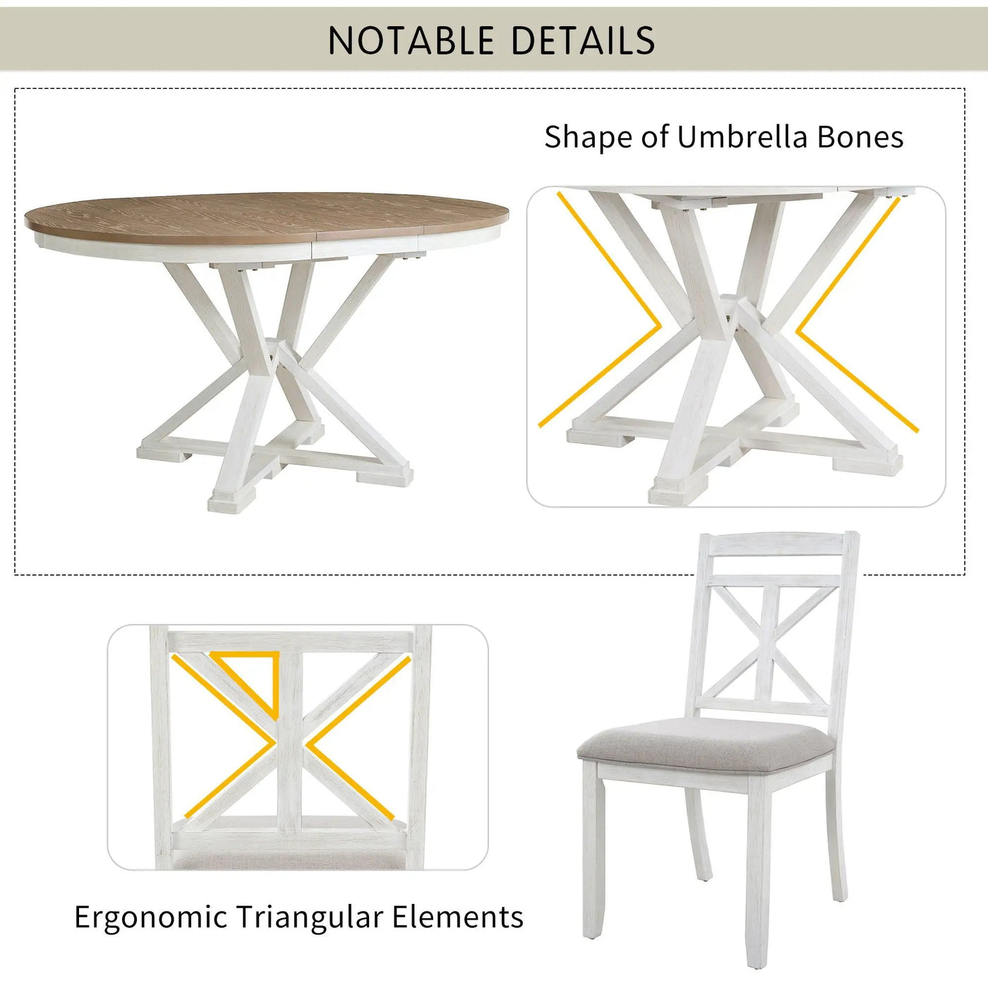 Dining Set With Extendable Round Table And 4 Upholstered Chairs by HouseOfZazla