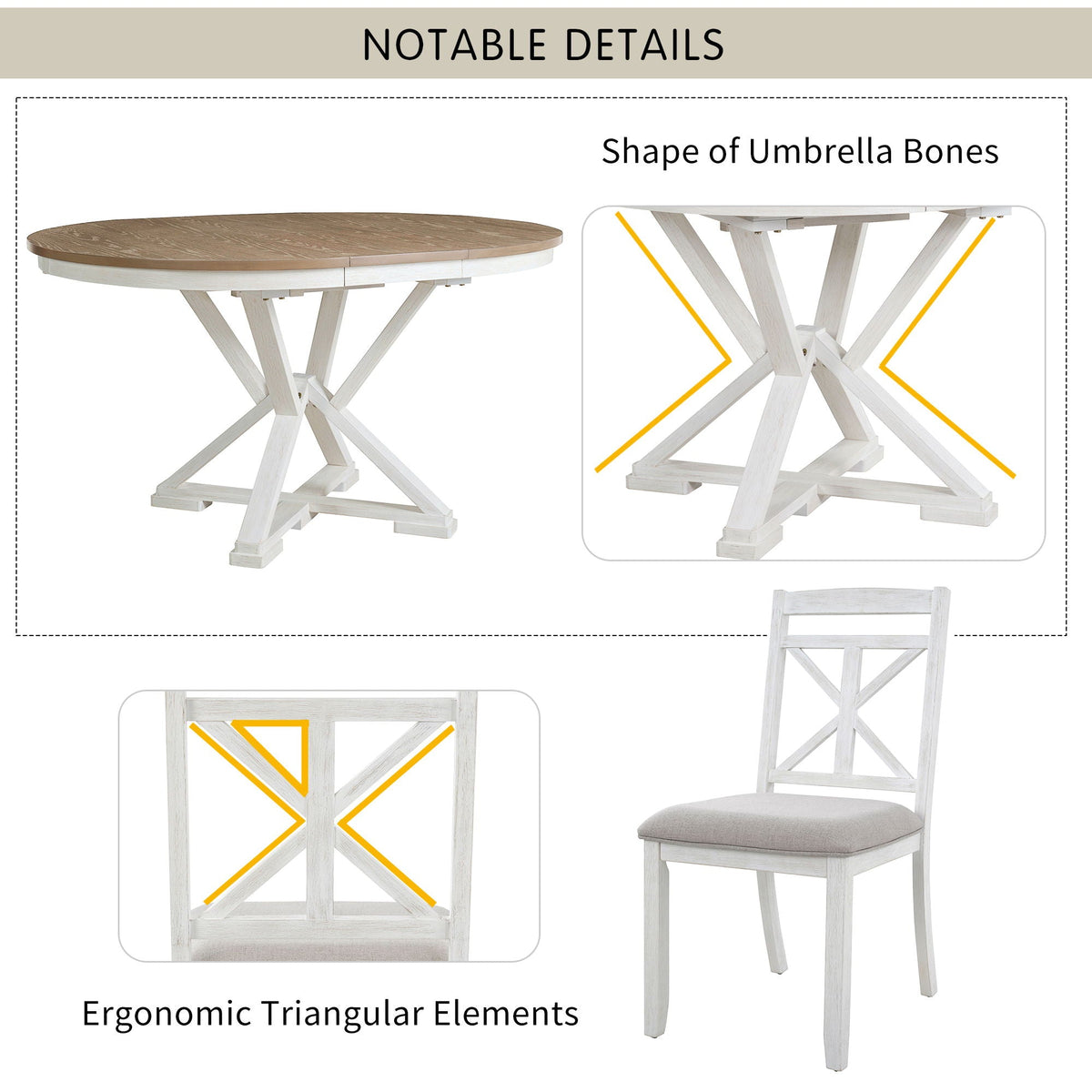 Extendable Dining Set with Upholstered Chairs - White or Dark Gray, photo 20 of 31