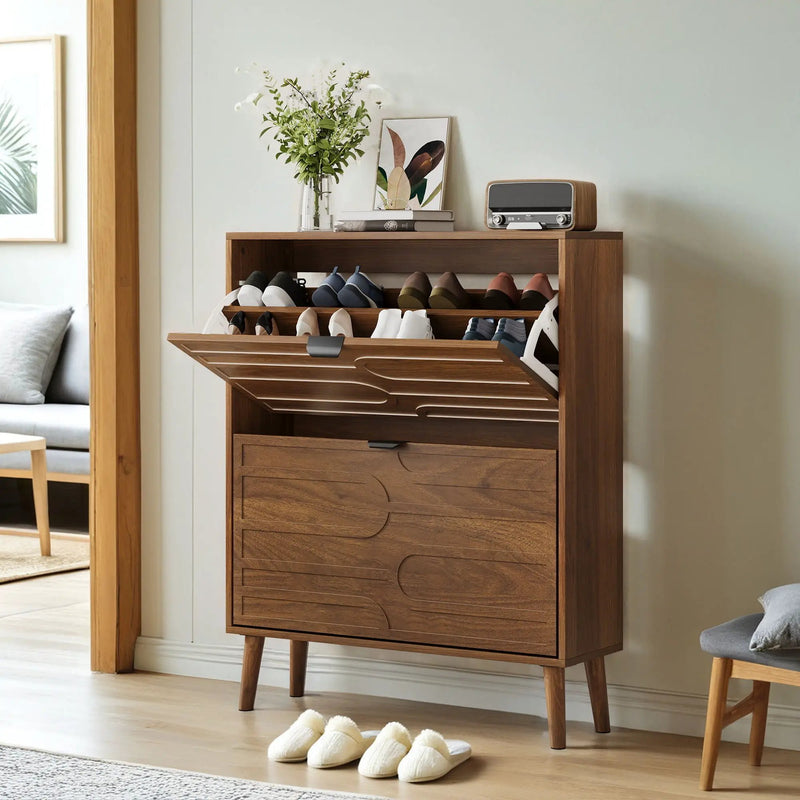 Medieval - Independent Shoe Cabinet With 2 Flip Drawers by Unique Piece Furniture