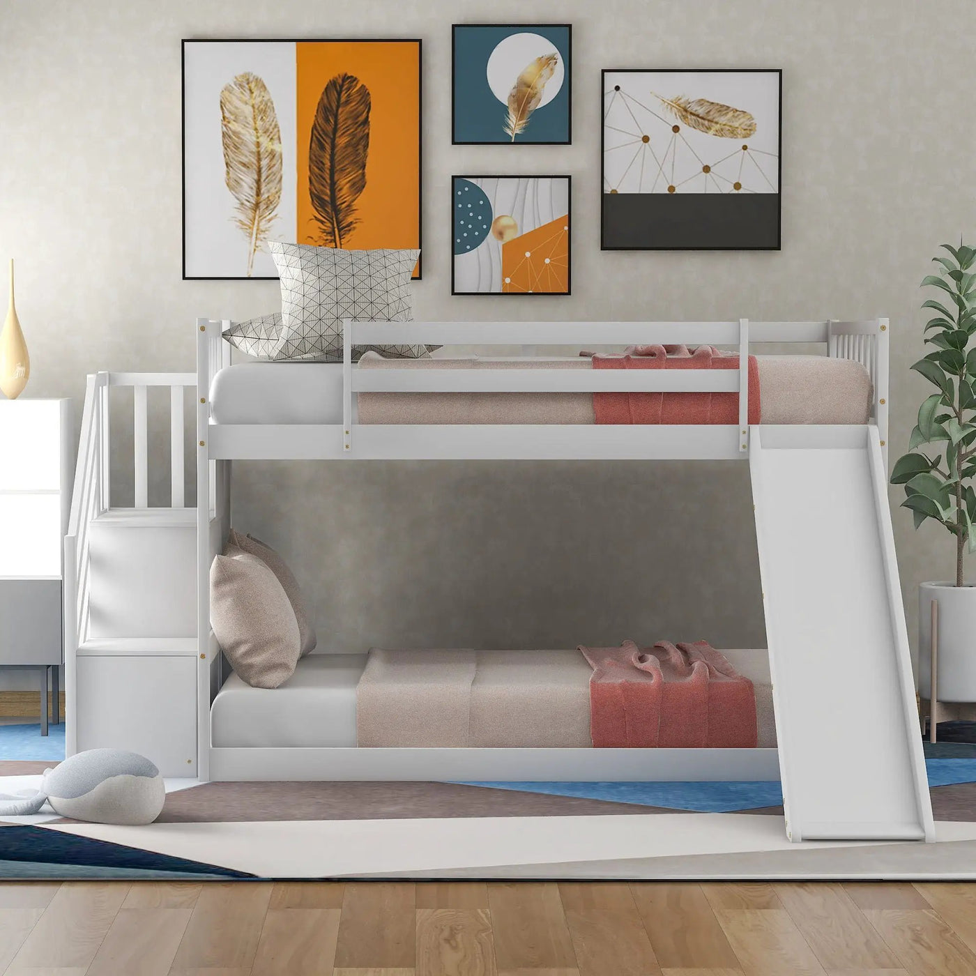 Bunk Bed With Convertible Slide And Stairway by HouseOfZazla