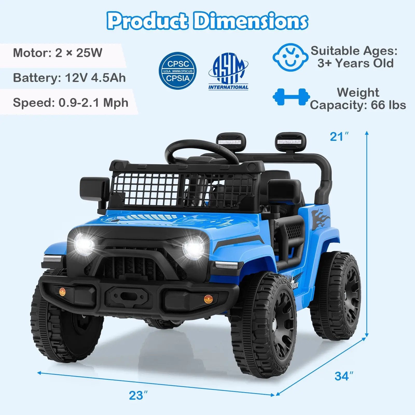 12V Kids Ride on Truck Car Battery Powered Electric Vehicle by DirectDeals