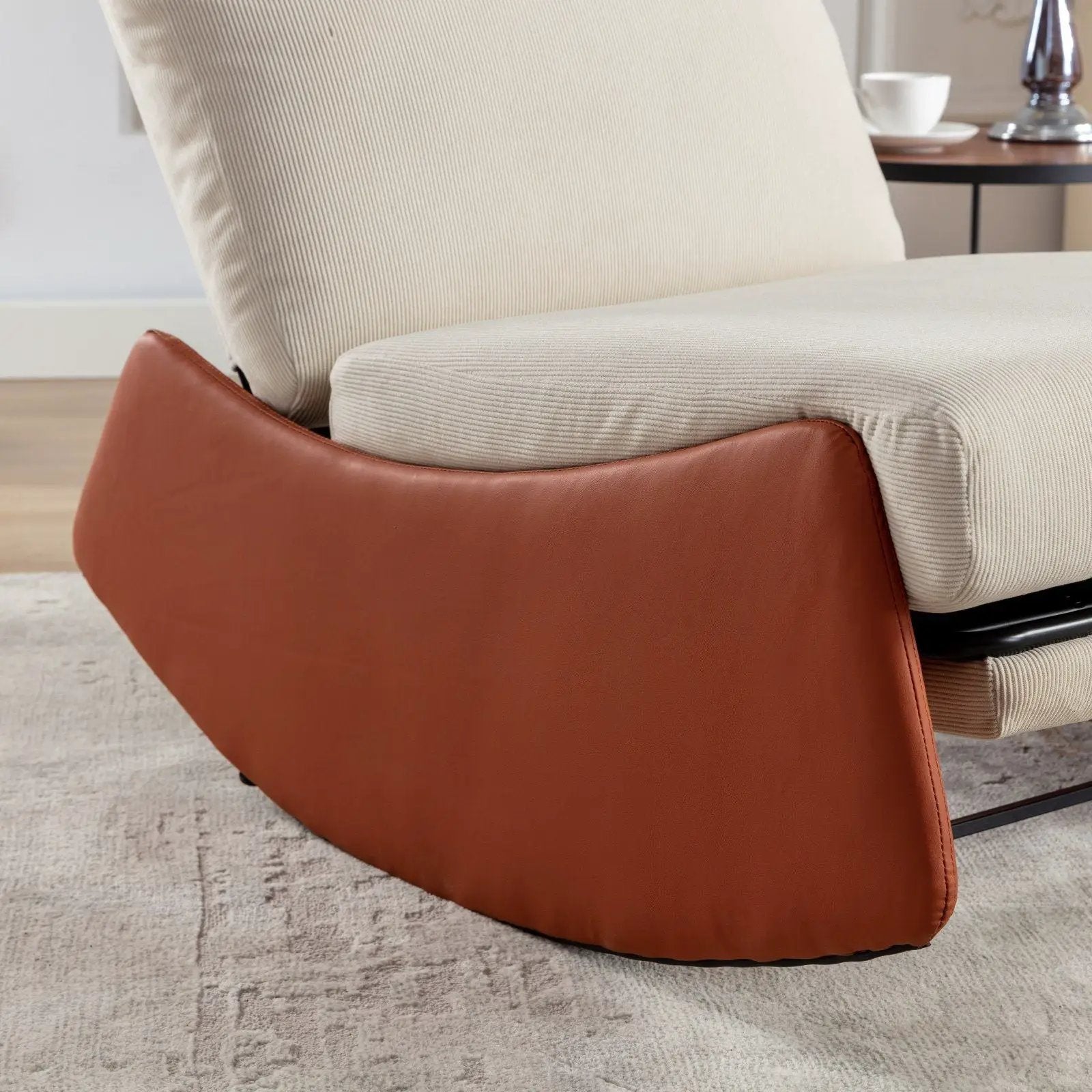 Modern Rocking Chair Recliner, Comfy Rocker Nursery Chair With Footrest, Accent Reading Chair, Upholstered Lounge Chair For Relaxing, Resting, Soft Padded Rocker For Indoor Living Room Bedroom by HouseOfZazla