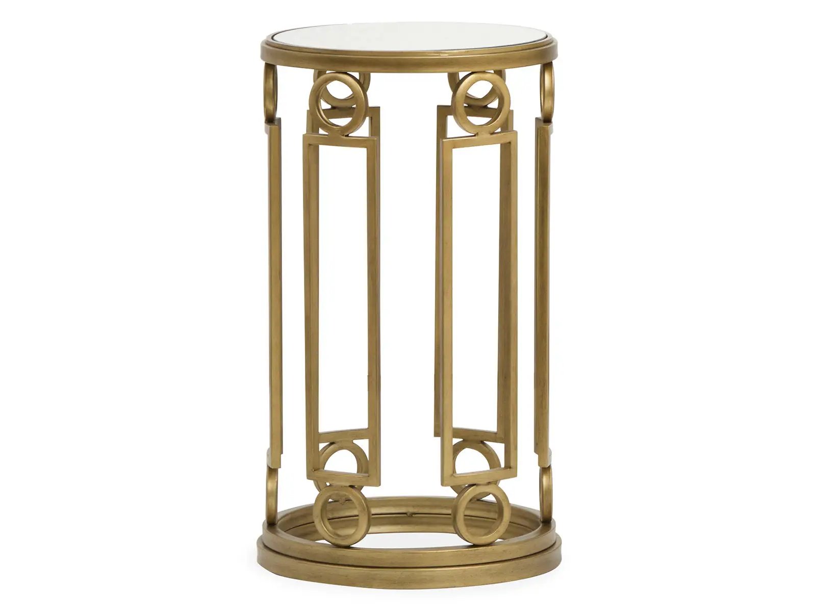 Lorena - Round Accent Table - Burnished Brass by Unique Piece Furniture