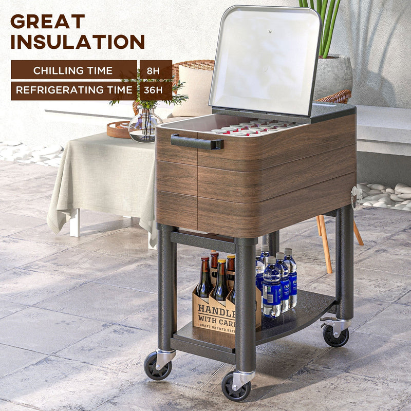 Outsunny Outdoor Cooler Cart, Rolling Beverage Ice Chest by HouseOfZazla