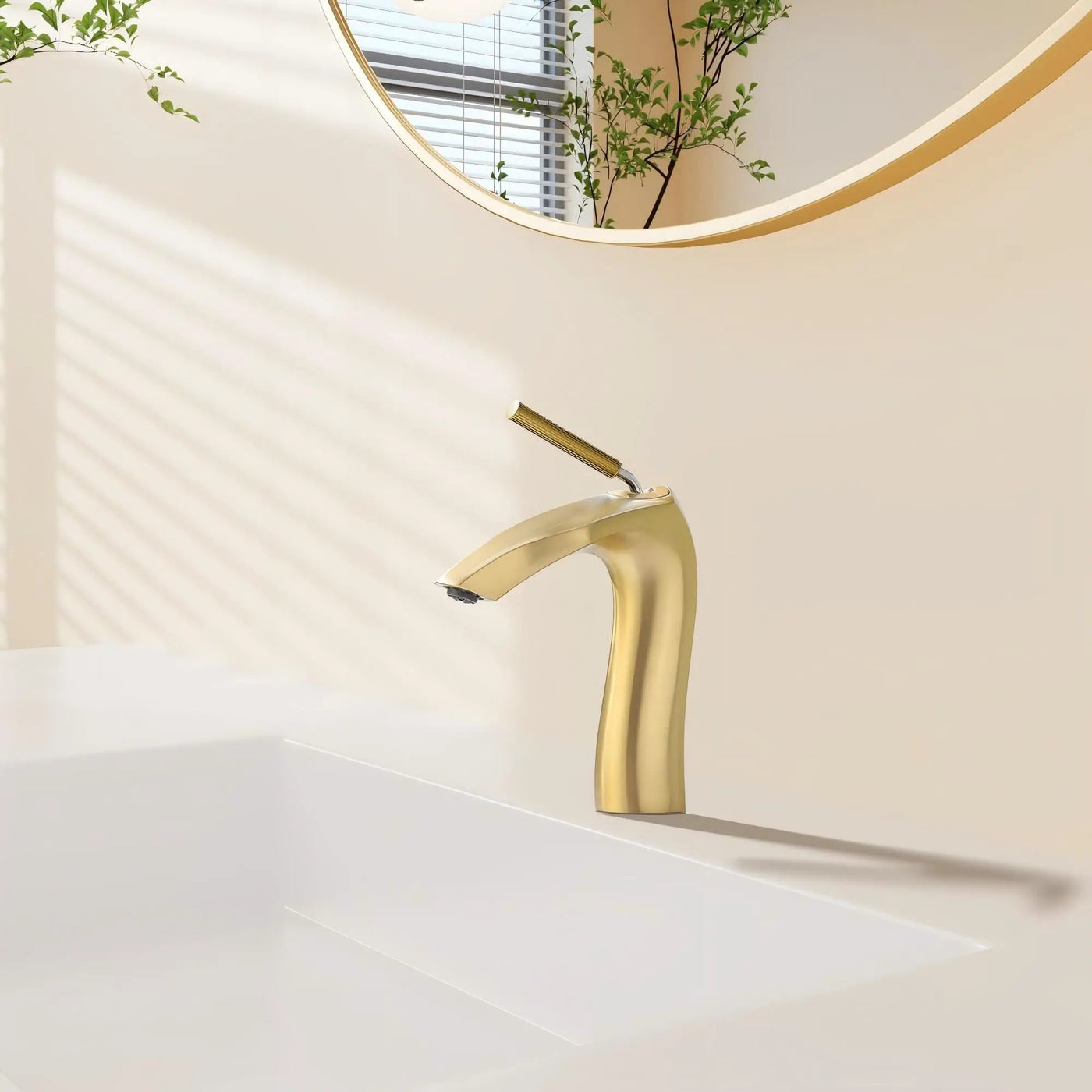 Contemporary Single Handle Lavatory Basin Sink Faucet Brass by HouseOfZazla