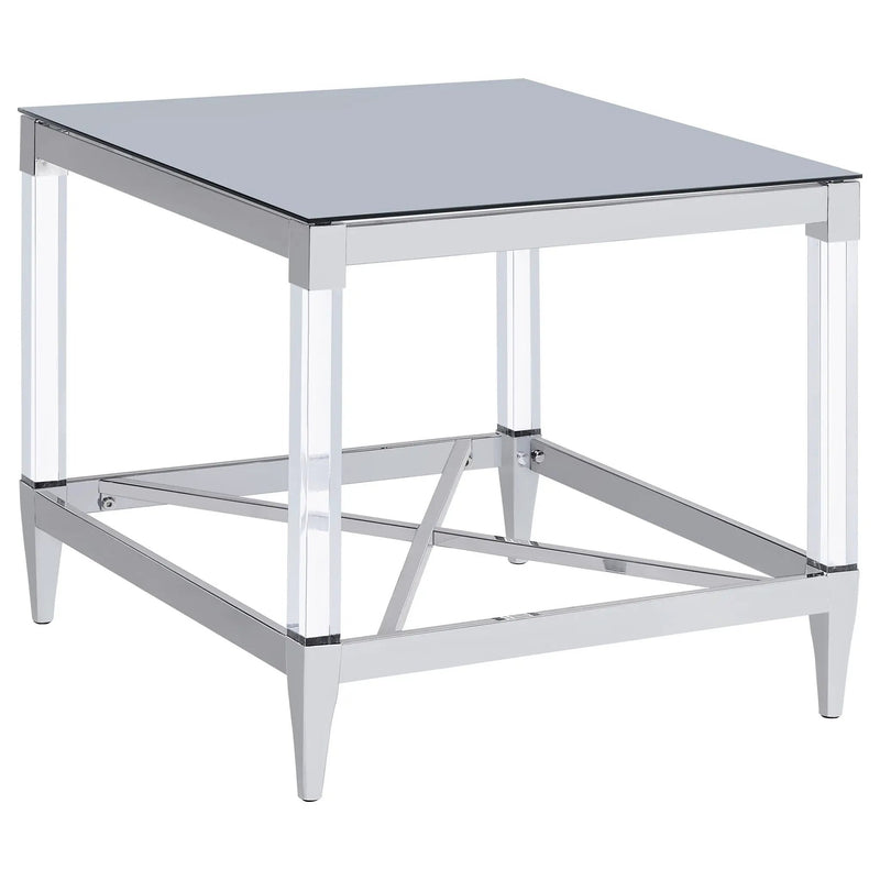 Lindley 3-piece Square Coffee and End Table Set Chrome by Unique Piece Furniture