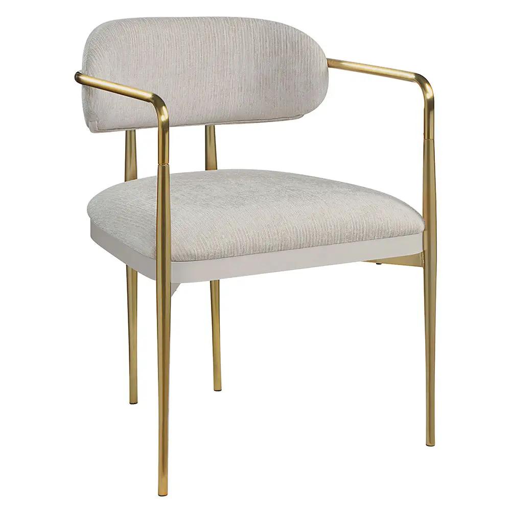Zayn - Arm Chair (Set of 2) - Beige Chenille & Gold by Unique Piece Furniture