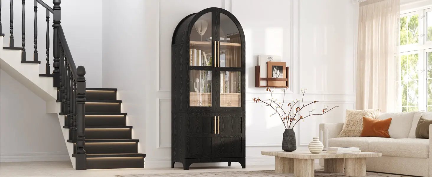 K&K 71" Tall Arched Kitchen Pantry Cabinet by HouseOfZazla