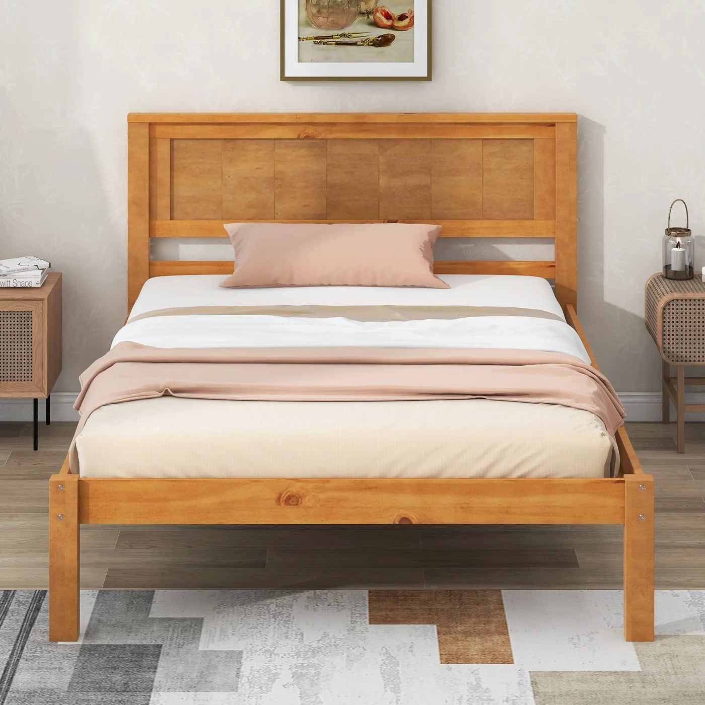 Platform Bed Frame With Headboard by HouseOfZazla