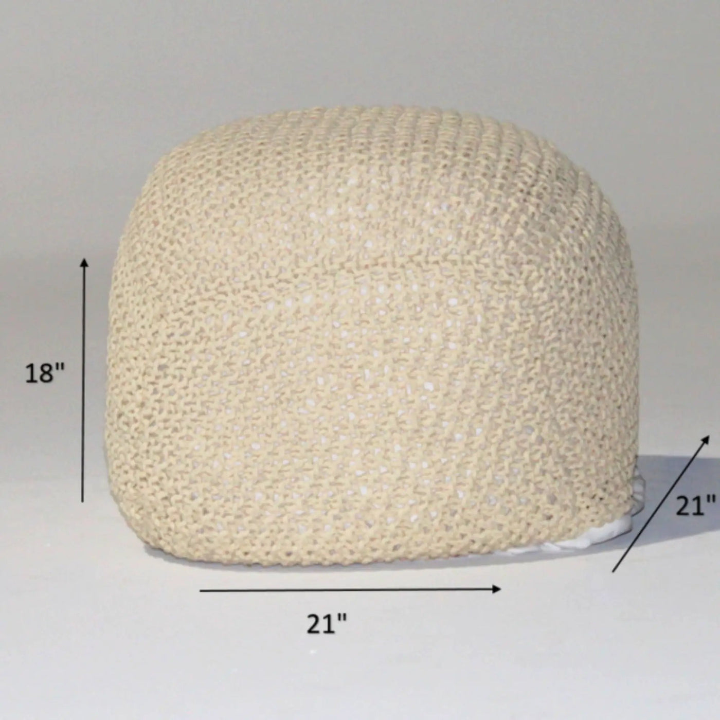 Semi Rounded Pouf, Cable Knitted, Perfect Seating by HouseOfZazla