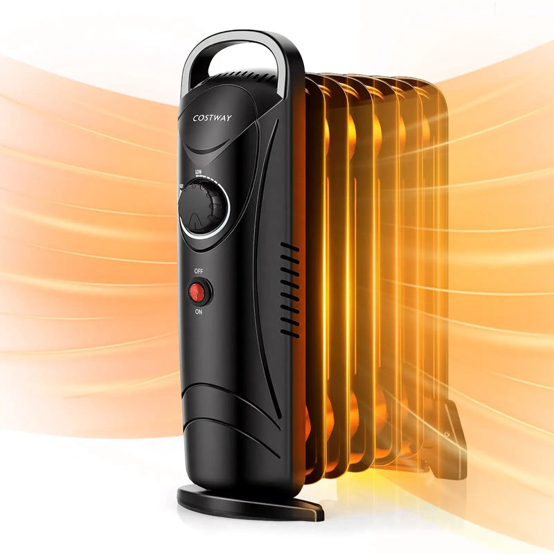 700W Electric Oil Filled Radiator Heater with Adjustable Thermostat by DirectDeals