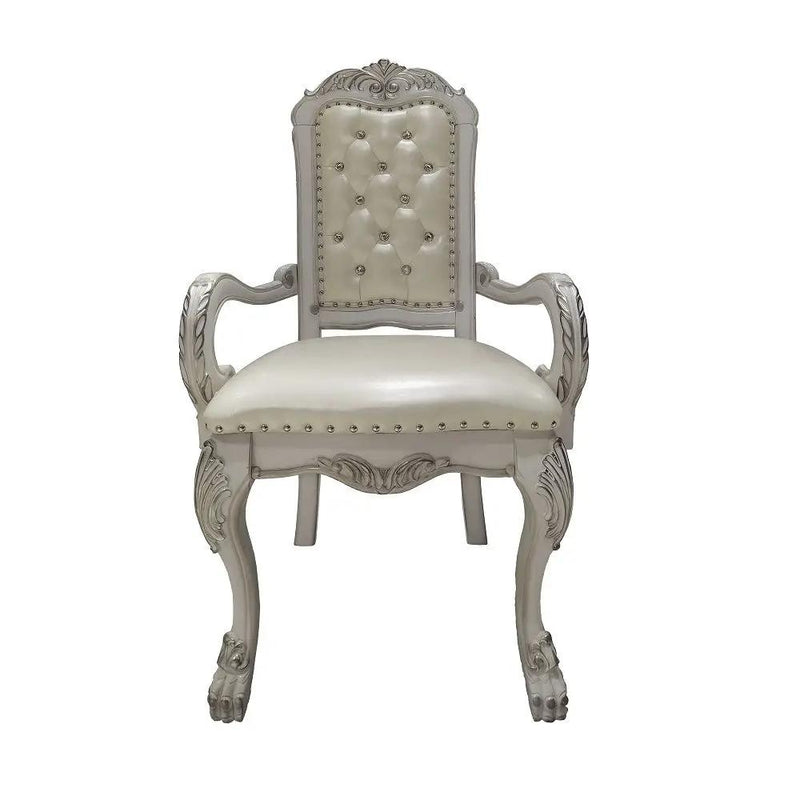Dresden - Synthetic Leather Arm Chair (Set of 2) - Bone White by Unique Piece Furniture