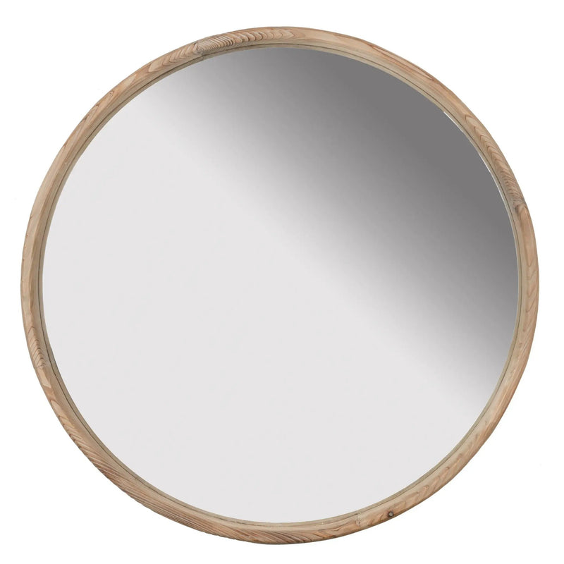 Round Wood Mirror, Wall Mounted Mirror Home Decor For Bathroom Living Room by HouseOfZazla
