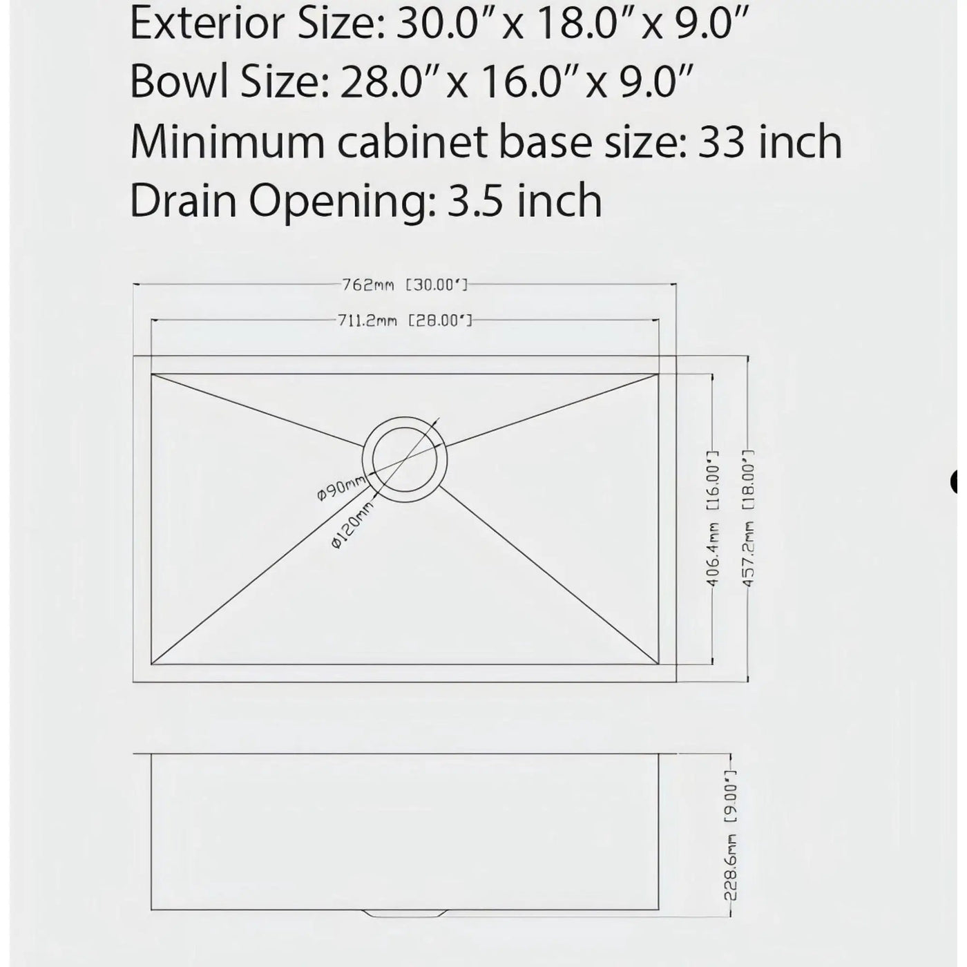 Undermount Kitchen Sink 16 Gauge Single Bowl Stainless Steel by HouseOfZazla