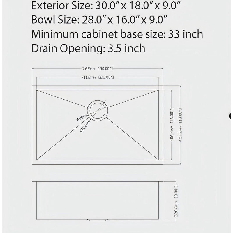 Undermount Kitchen Sink 16 Gauge Single Bowl Stainless Steel by HouseOfZazla
