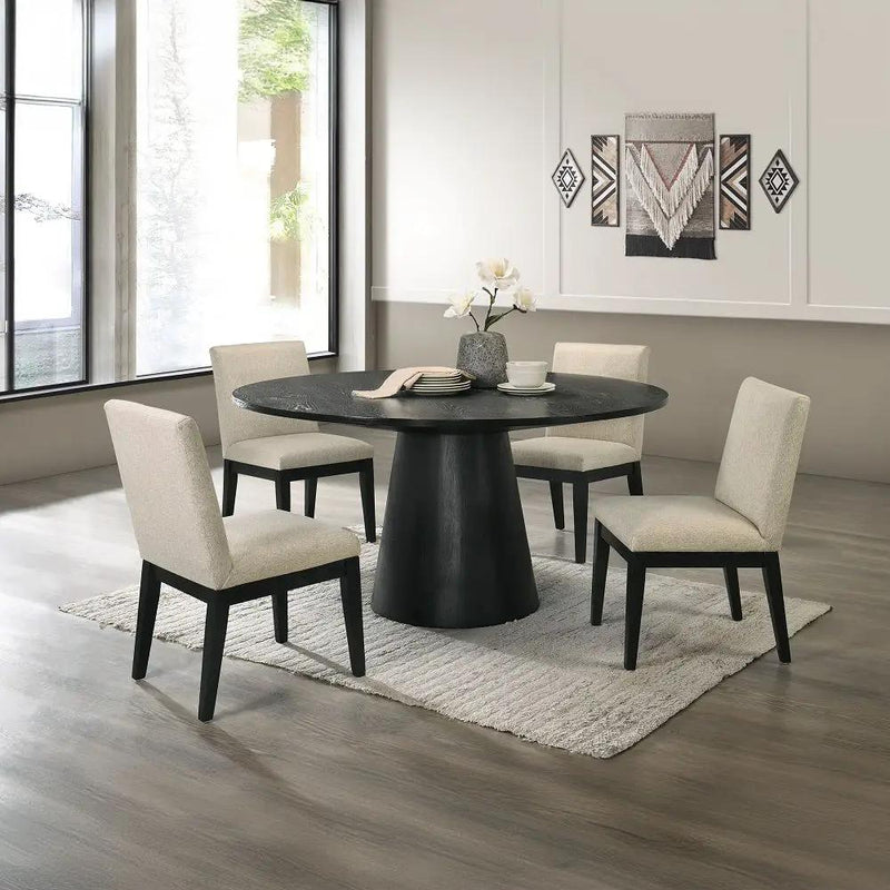 Froja - Round Dining Table - Black by Unique Piece Furniture