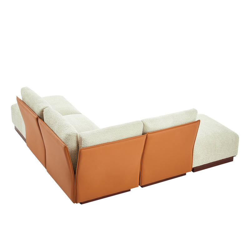 Boucle Modular Sectional Sofa with Deep Ergonomic Seating - Velora 88.5 in., photo 2 of 10