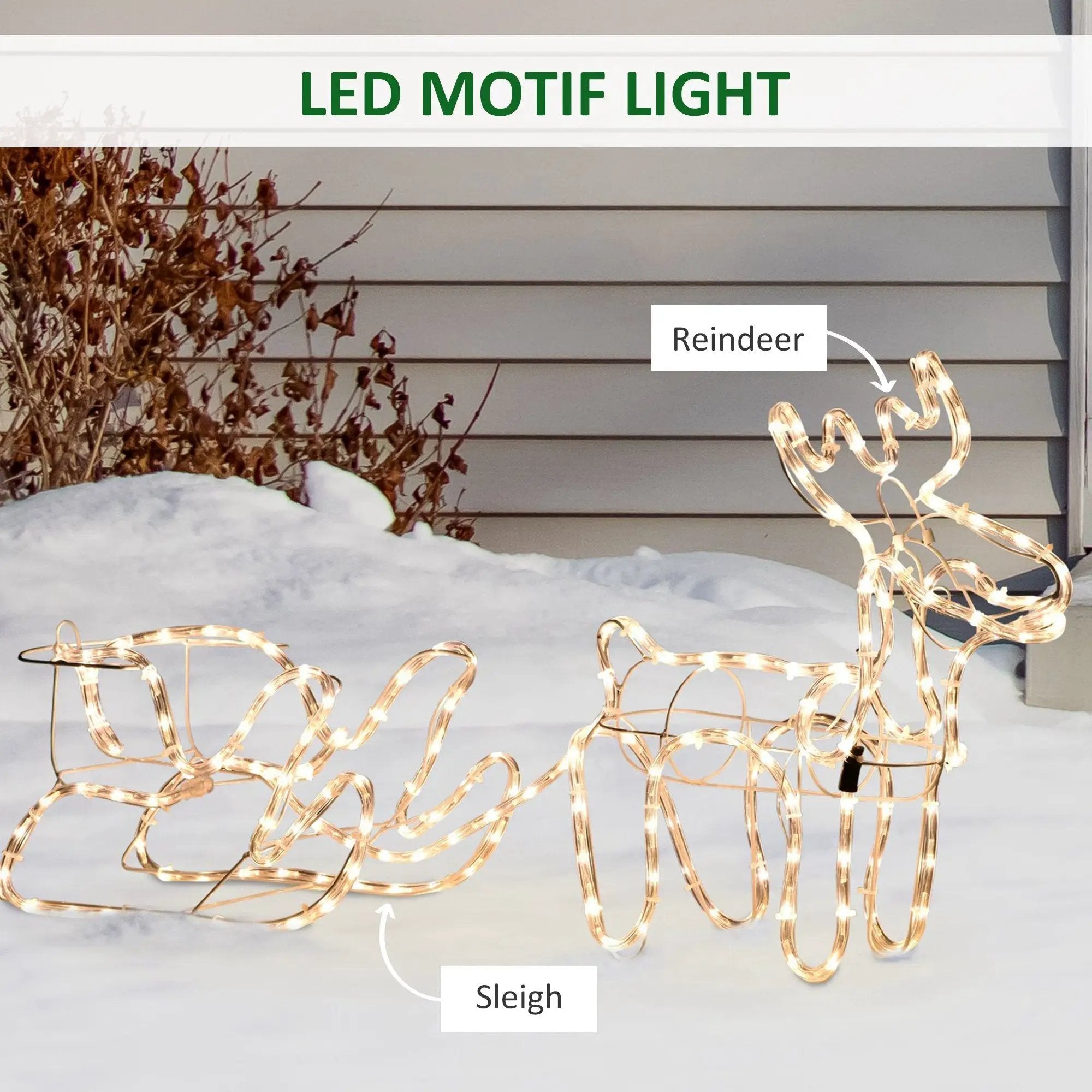 Outsunny 35' LED Reindeer Sleigh Outdoor Christmas Decoration by HouseOfZazla