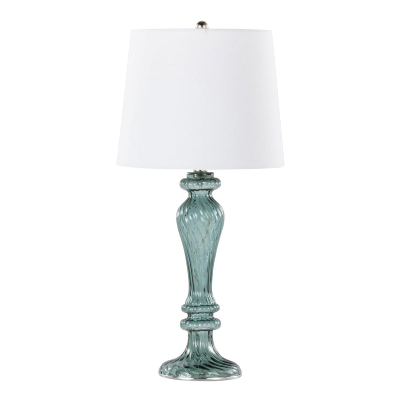 Windsor - Contemporary Table Lamp (Set of 2) - Clear Turquoise / Off White by HouseOfZazla