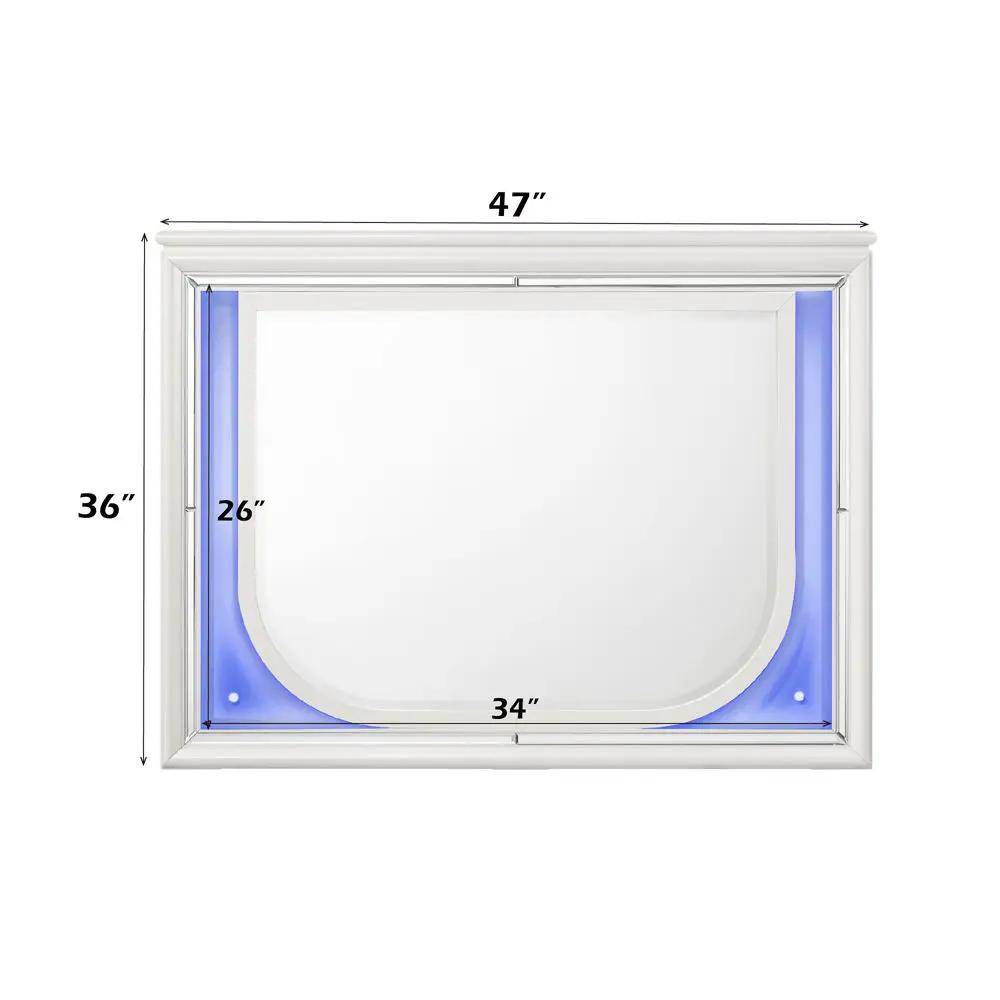 Tarian - Mirror With LED - Pearl White by Unique Piece Furniture