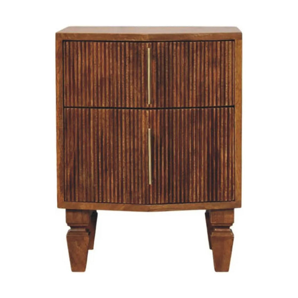 Solid Wood Louvre Bedside Unit