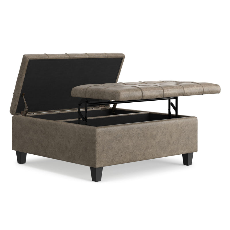 Harrison - Square Coffee Table Ottoman - Brown by HouseOfZazla