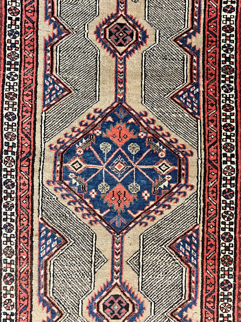 Antique Persian Runner 3 x 7, Camel Hair Runner 3x7 ft, Handmade Hallway Rug, Geometric Design, Tribal Rug, Persian Sarab Rug 3x7 by Jewel Rugs