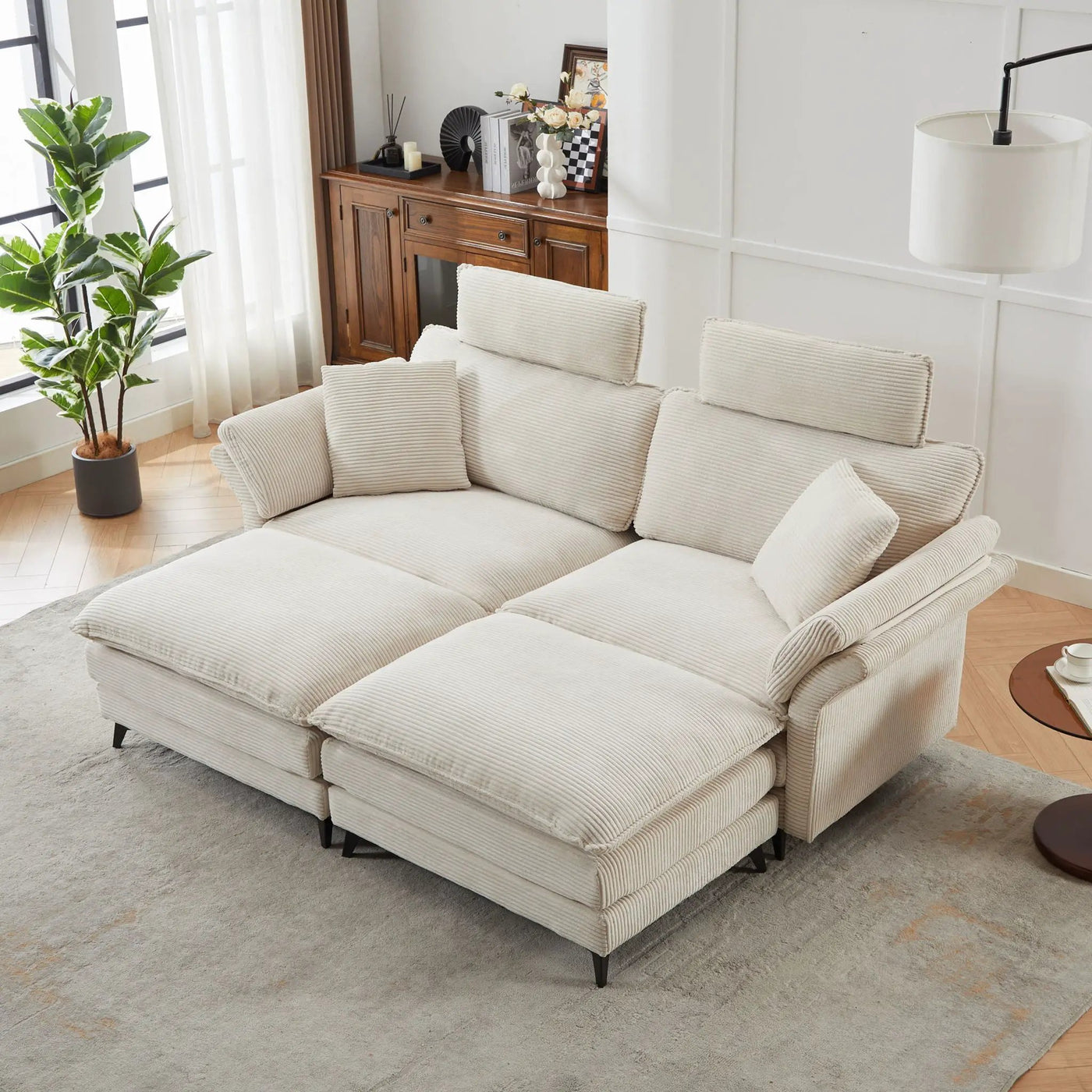 Modern Deep Seat Sectional Sofa With Ottoman by HouseOfZazla
