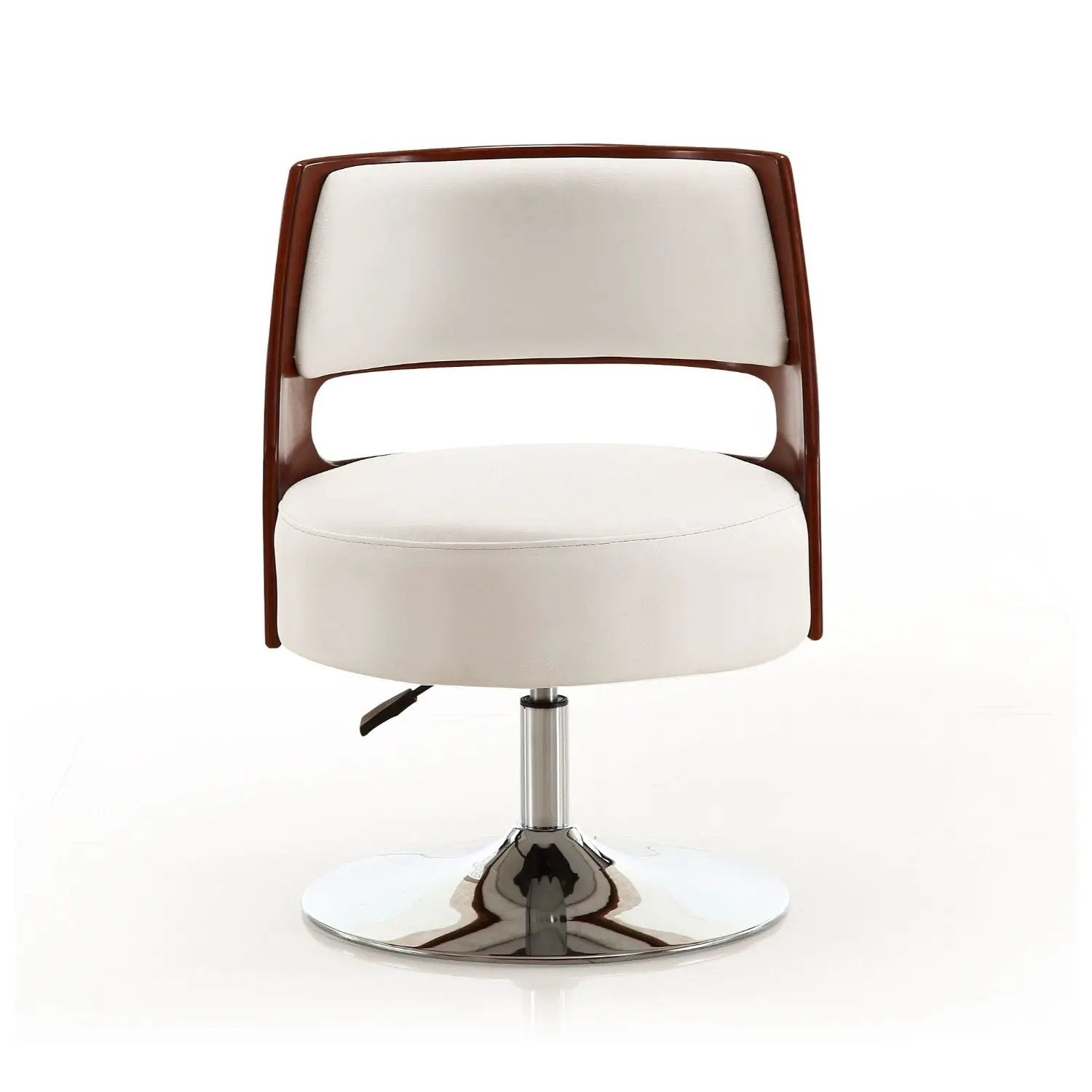 Salon - Swivel Lounge Chair 2 Tone Design With Adjustable Height And Full Swivel For Living Room - White by HouseOfZazla