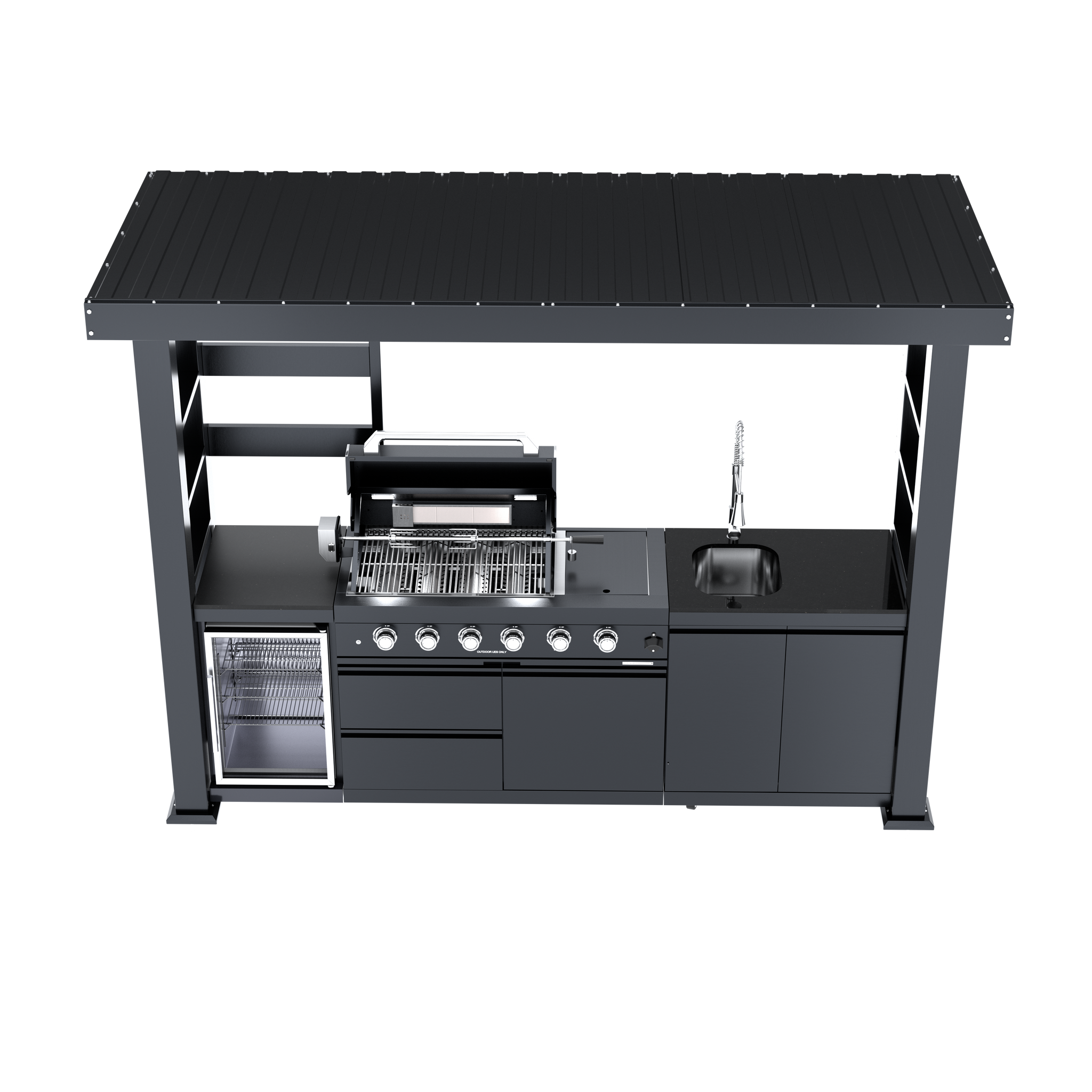 110-Inch Deluxe Stainless Steel Gas Outdoor Kitchen Grill by HouseOfZazla