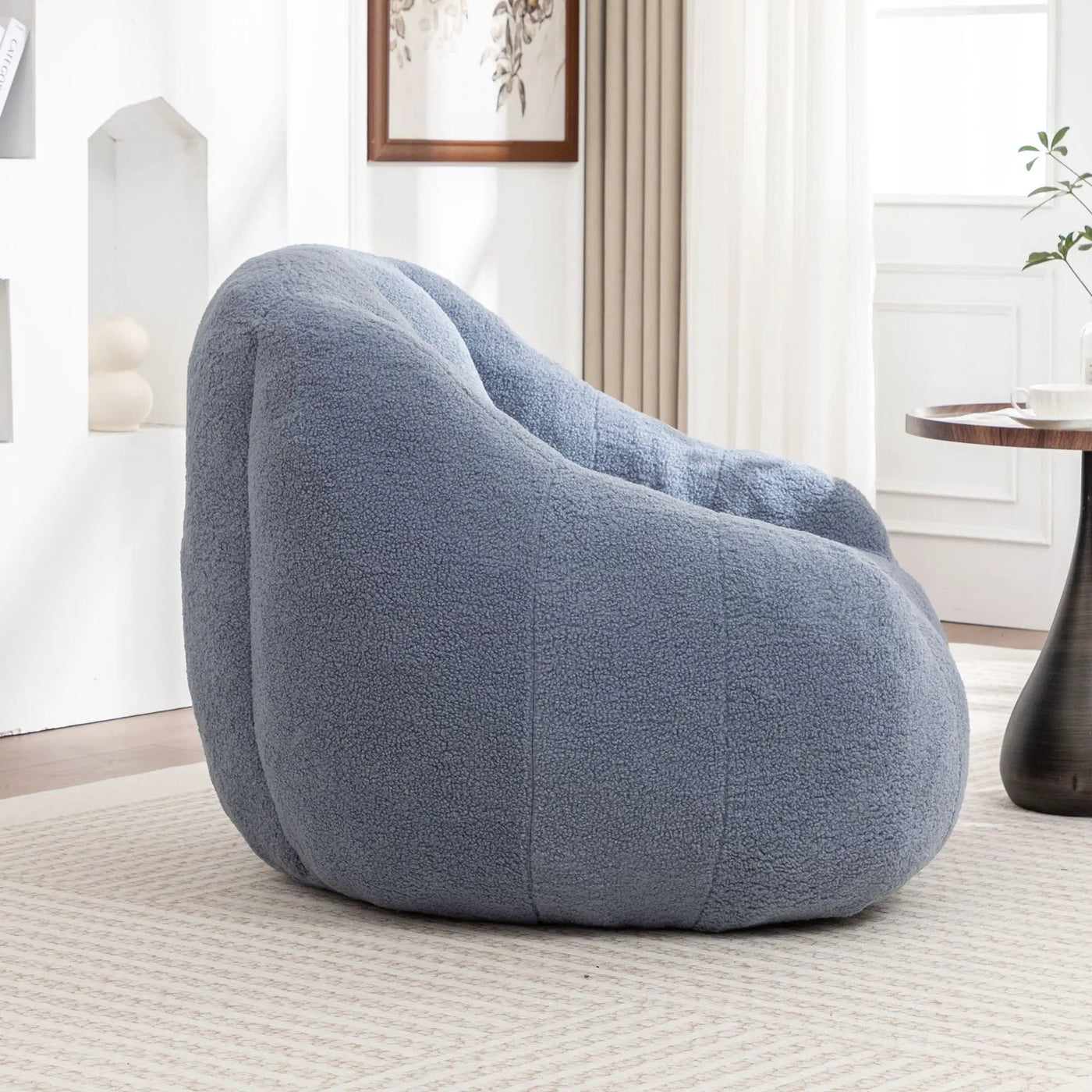 Comfy Bean Bag Chair With Memory Foam Filler, Tufted Soft by Unique Piece Furniture
