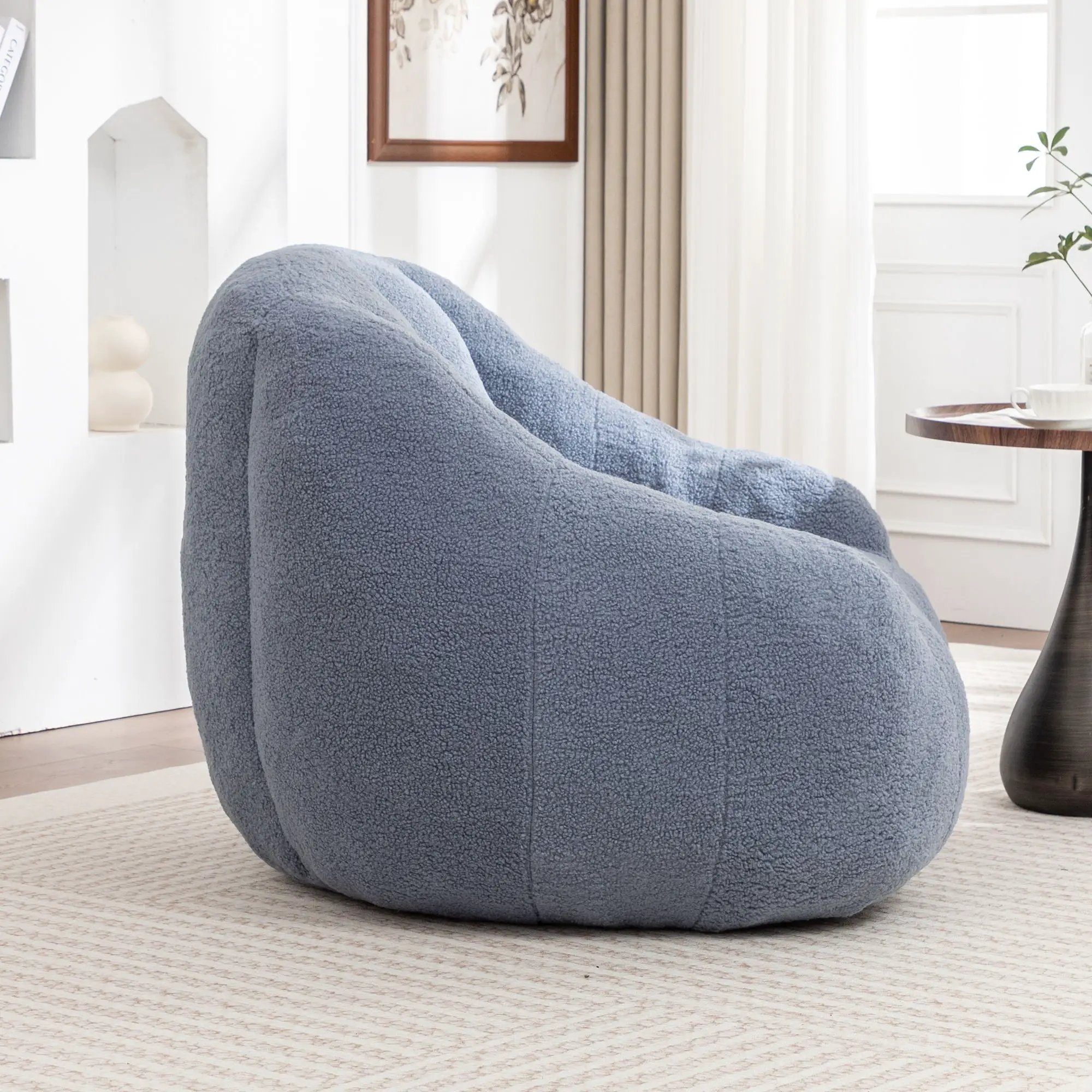 Comfy Bean Bag Chair With Memory Foam Filler, Tufted Soft by Unique Piece Furniture