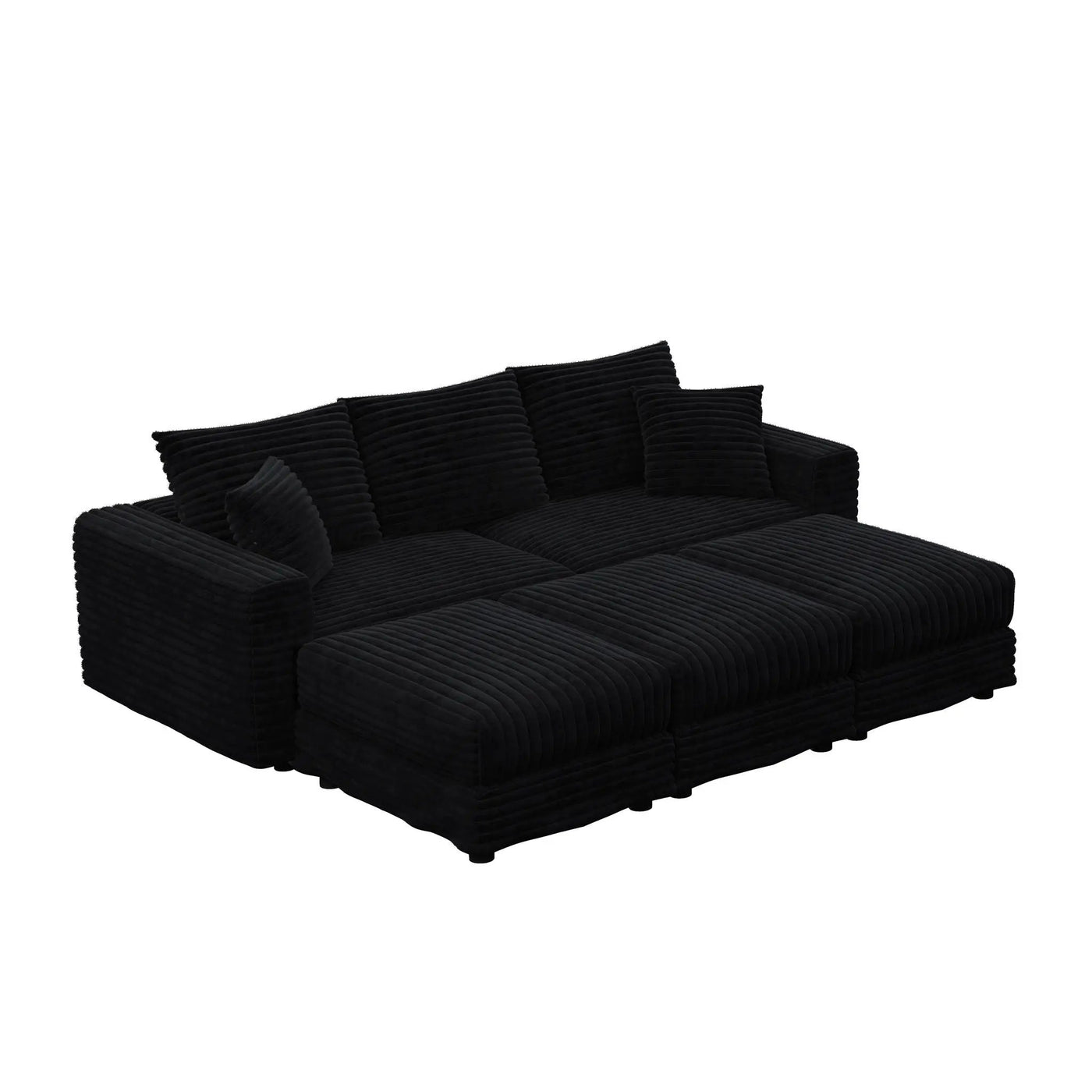 Convertible Deep Seat Sofa With Soft Pillows And Ottomans by HouseOfZazla