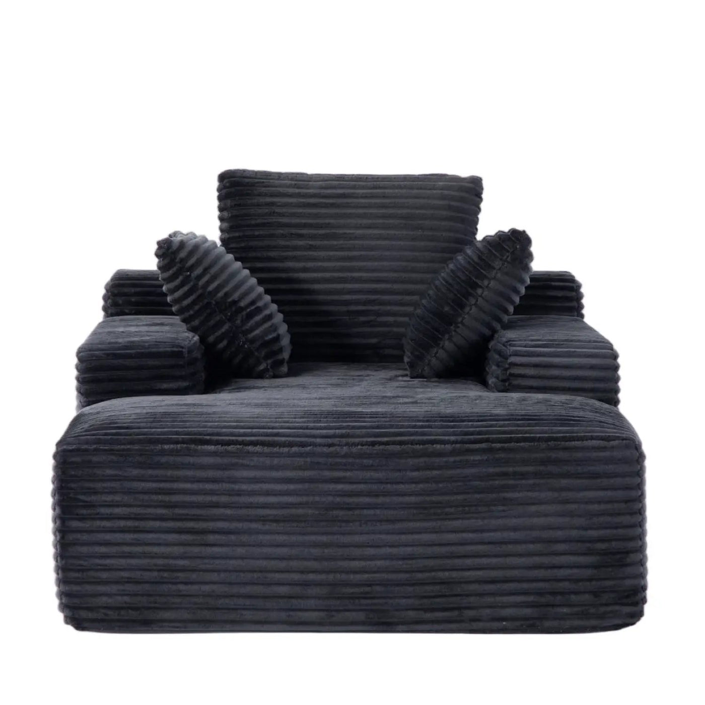 Oversized Chaise Lounge Chair Cozy Cloud Couch With 3 Throw Pillows And Wide Armrest by HouseOfZazla