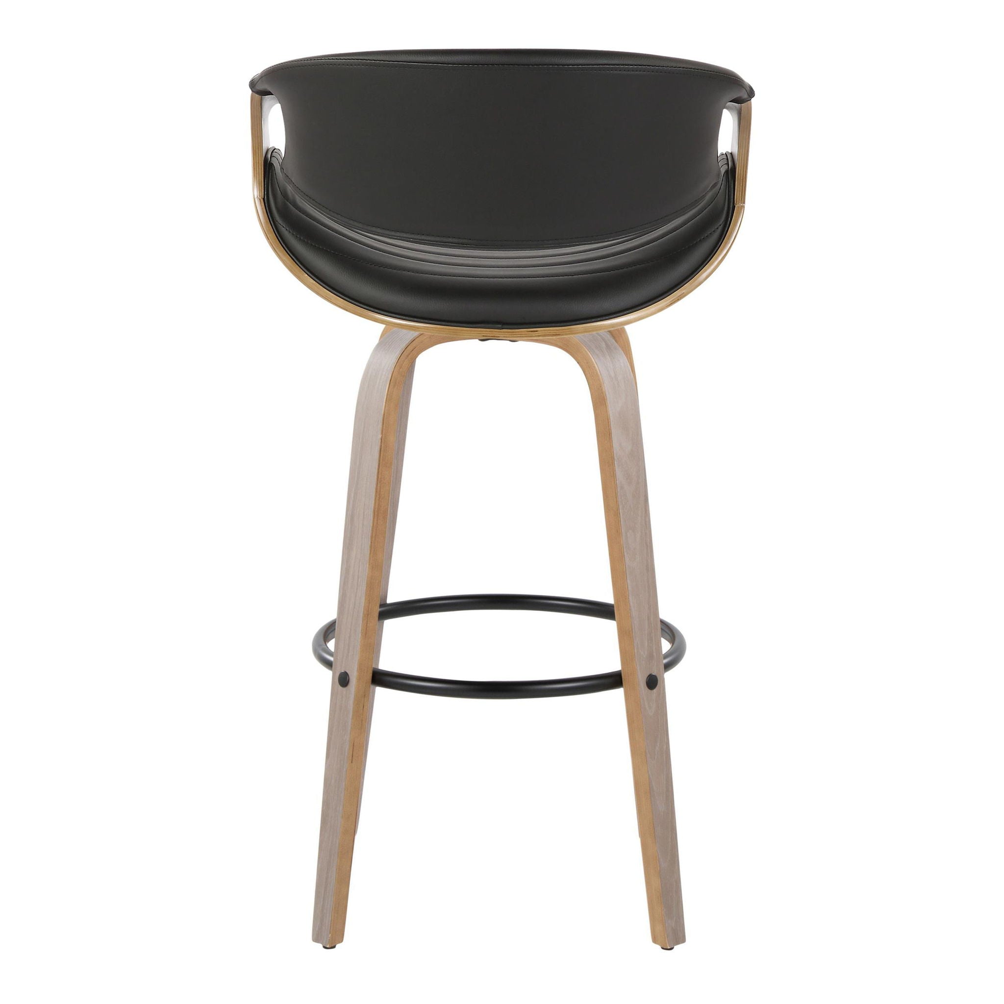 Symphony - Mid-Century Modern Fixed Height Barstool With Swivel With Round Footrest (Set of 2) by Unique Piece Furniture