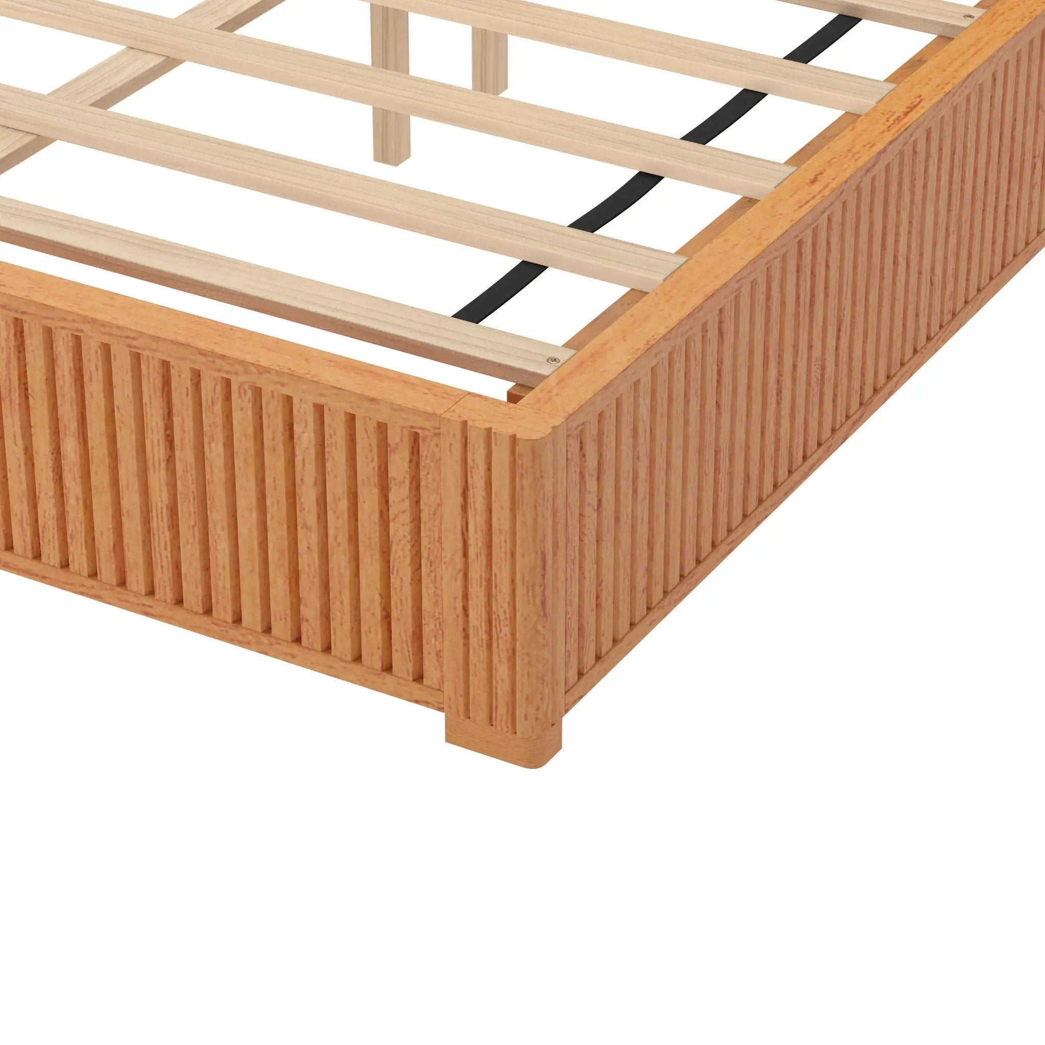 Solid Wood Platform Bed Frame with Headboard, King Size by HouseOfZazla